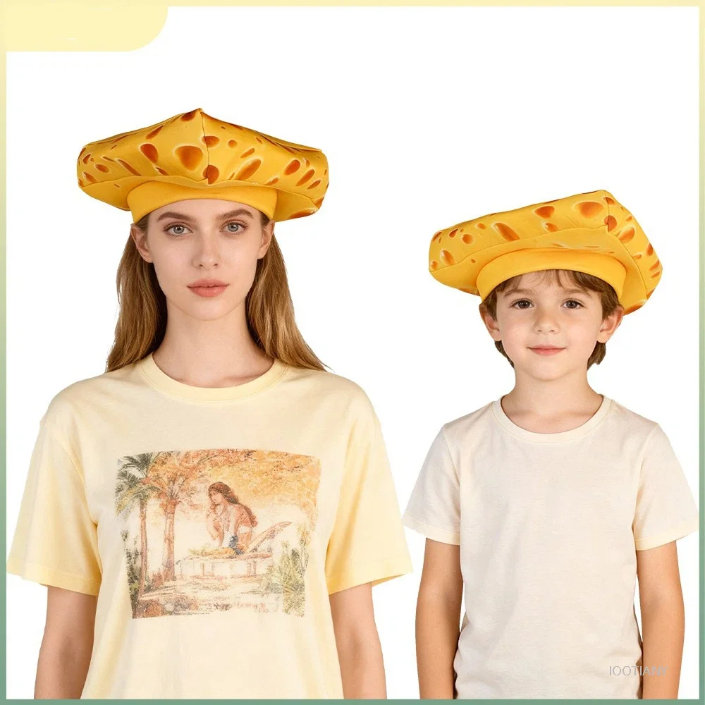 

Cheesecake Hat Role-playing Stage Performance Costume Yellow Hat Fun Snack Headdress Adult Boy And Girl Themed Party Hats 2026