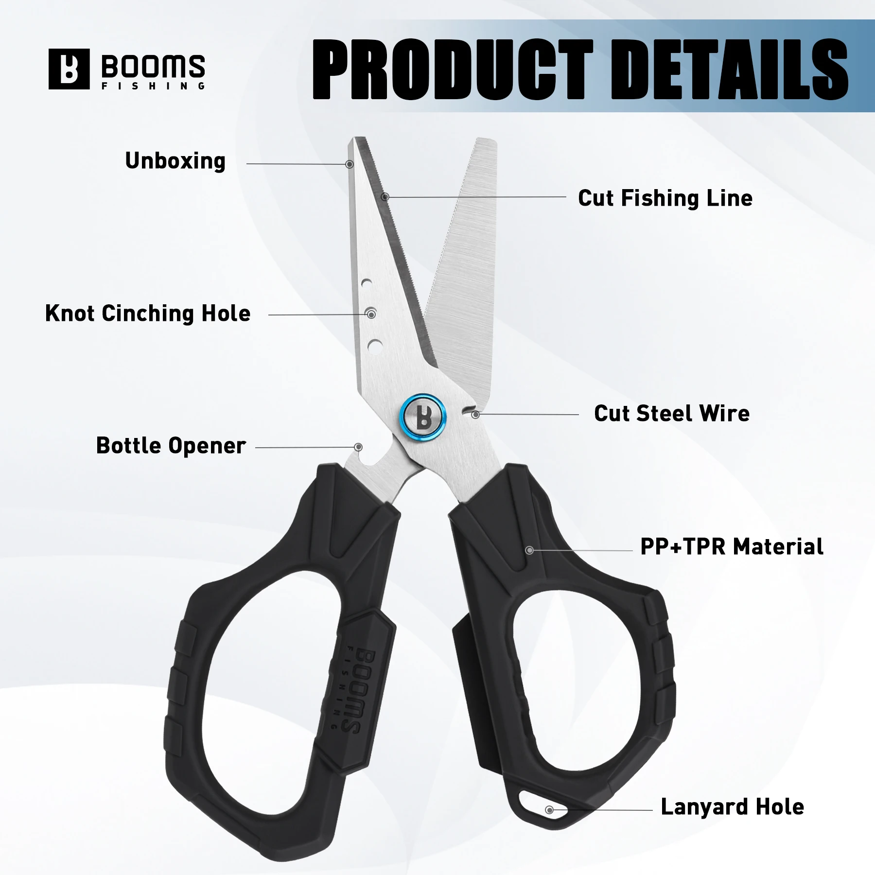 ازدهار الصيد S04 الصيد مضفر خط القاطع مقص الصيد المقصات المسننة مع فتاحة الزجاجات قطع أسلاك الفولاذ أدوات الصيد