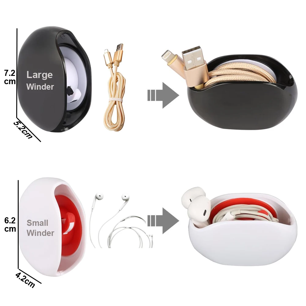 Automatic Cord Winder for Headphone, Earbud, USB Cables Phone, Tablet ,Reader Charger.Retractable Cable Wire Cord Wrap Organizer