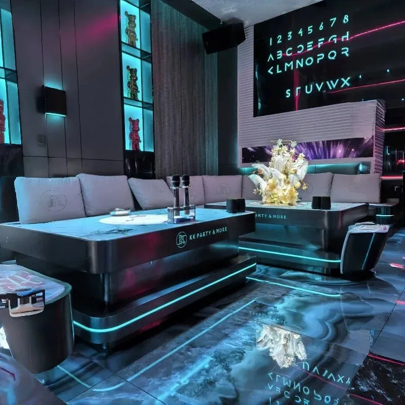 KTV luminous coffee table, stainless steel slate coffee table, combination bar, club bar, scattered table, box booth
