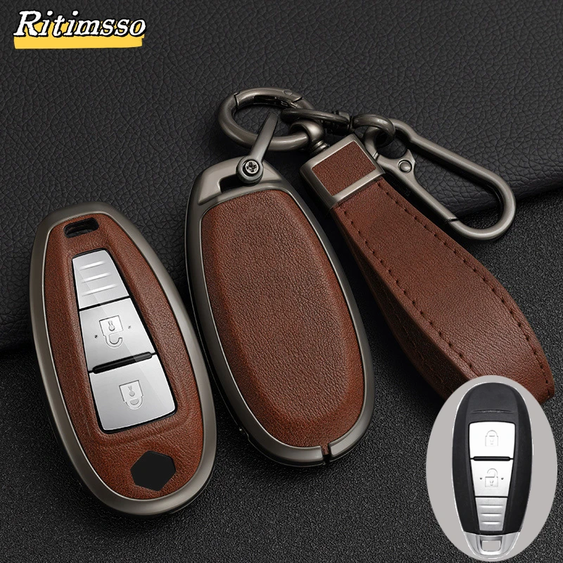 Zinc Alloy+TPU Car Key Case Cover for Suzuki Vitara Swift Ignis Kizashi SX4 Baleno Ertiga Ciaz 2 3 Buttons Auto Car Accessories