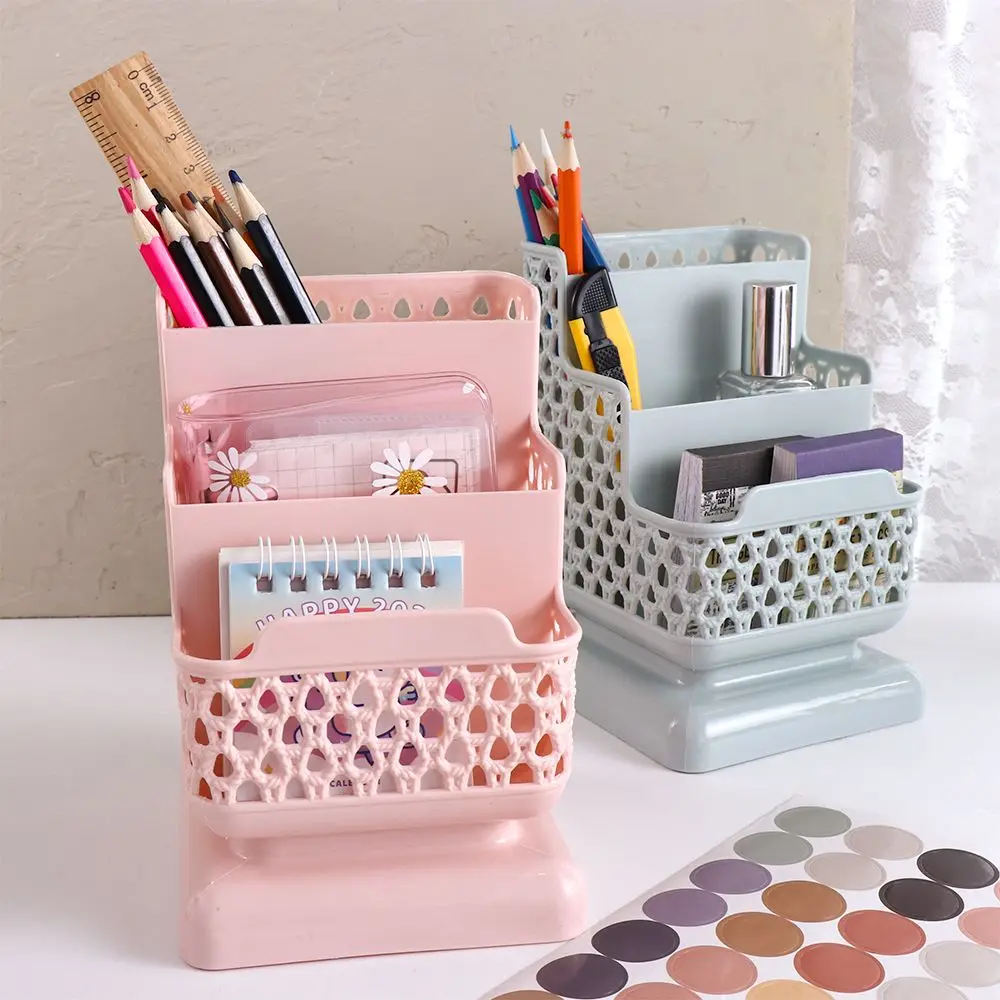 Conteneur de fournitures de bureau pour téléphone debout, porte-brosse de maquillage, boîte de rangement de bureau, porte-stylos