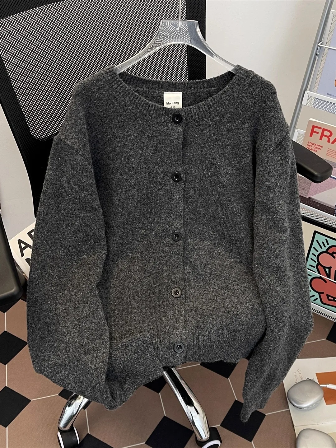 

American Sle Retro Money Pure Color ort Cardigan Sweater Men's Autumn Winter Cleanfit Casual Lazy Knitted Outerwear