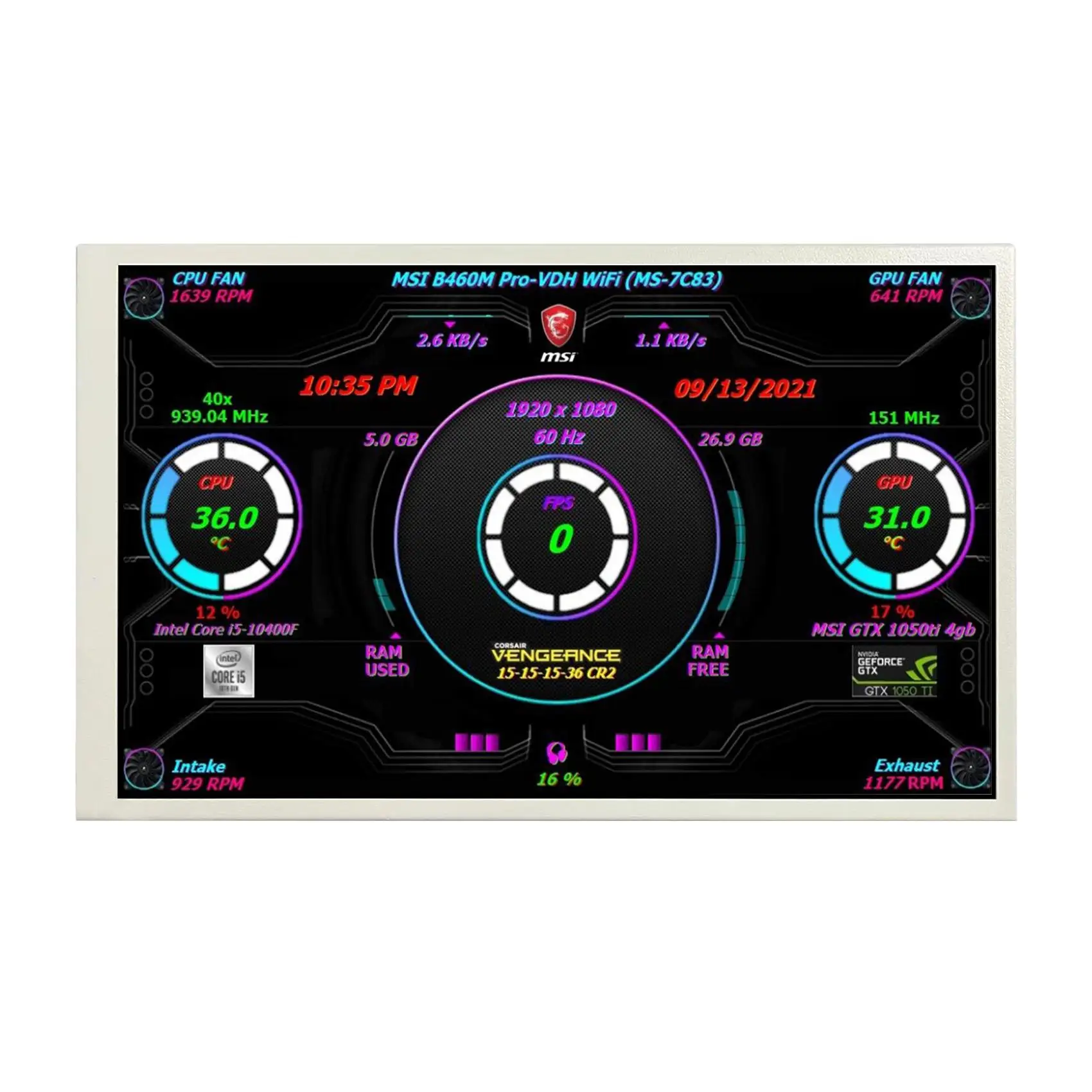 

7in 800x1280 IPS LCD Monitor for CPU GPU PC Case & Built in Picture Video Theme