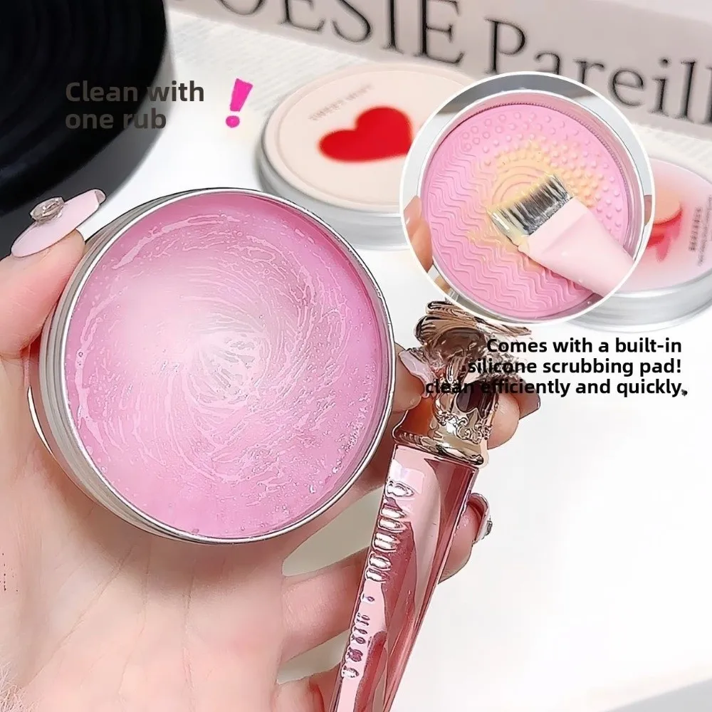 Heart Shaped Makeup Brush Cleaning Soap Quick-Dry Natural Formula Beauty Tool Washer Reusable Multi Functional