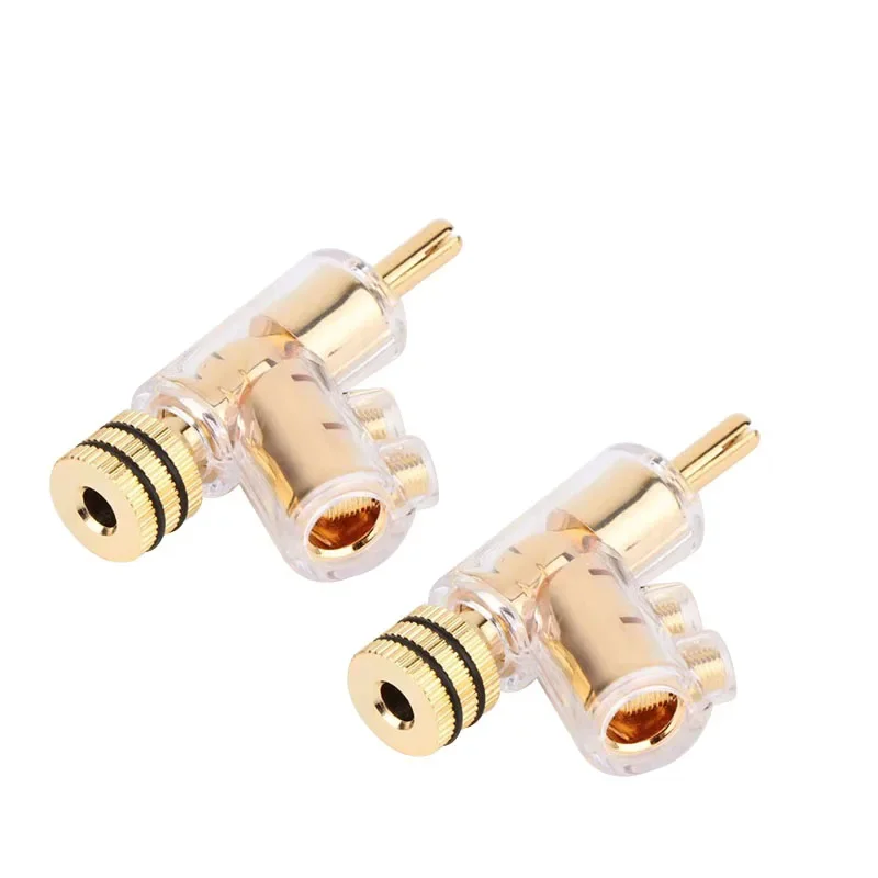 4Pcs 24K Gold Plated HIFI Lockable Speaker Cable Banana Connector Banana Plug