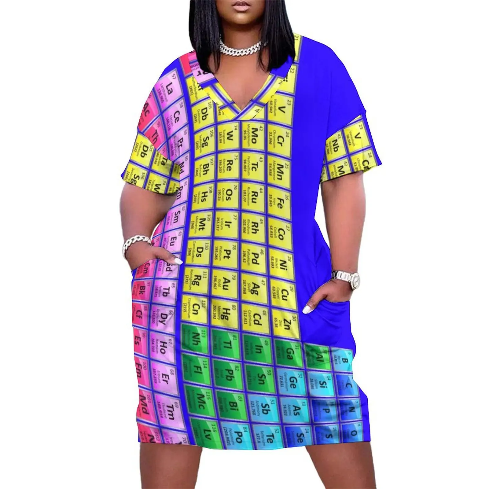 

Vertical Periodic Table of the Chemical Elements Loose Pocket Dress party dresses women cocktail dresses
