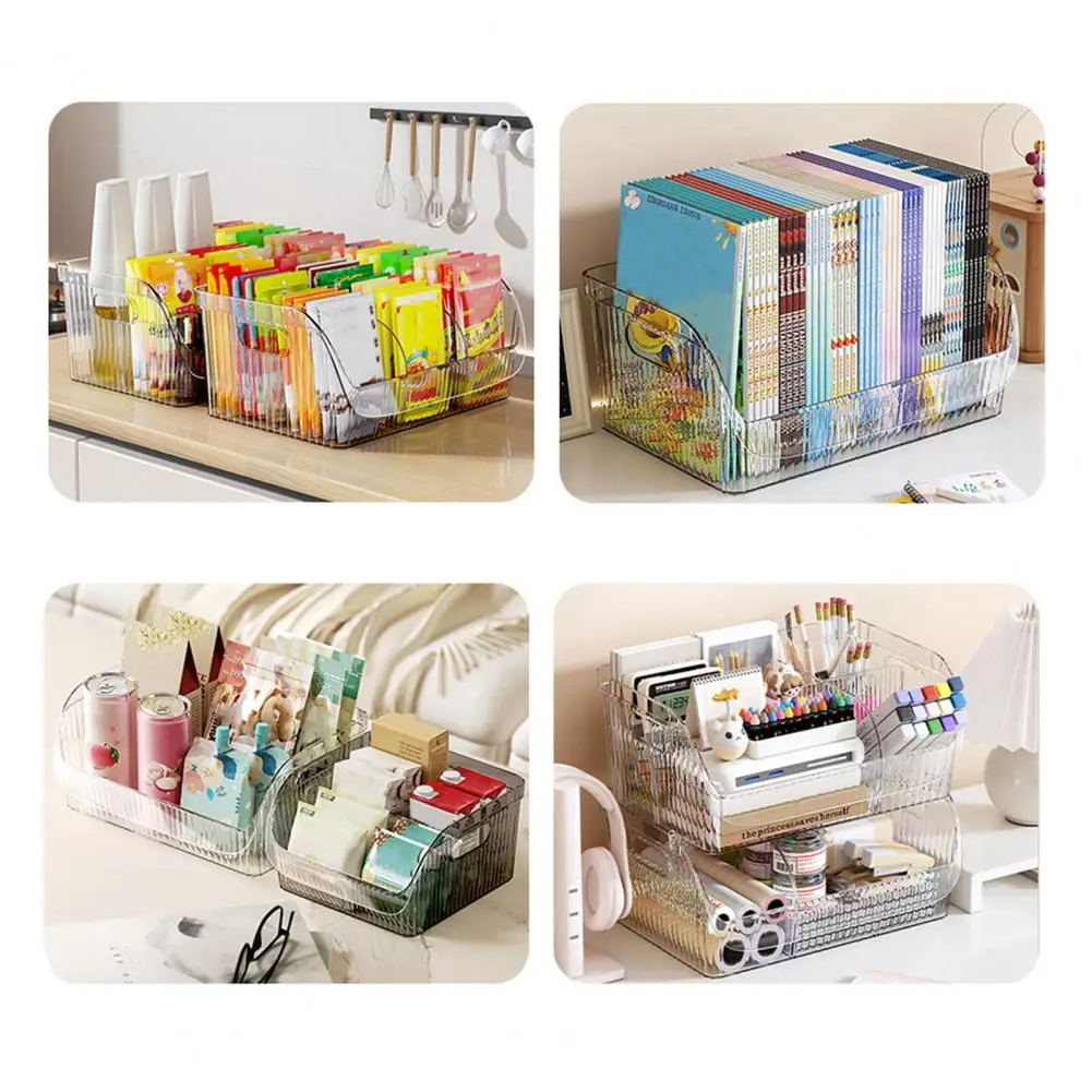 Kitchen Cabinet Organizer Kitchen Seasoning Organizer with Dividers Plastic Storage Box for Spice Packets Sauces Stackable