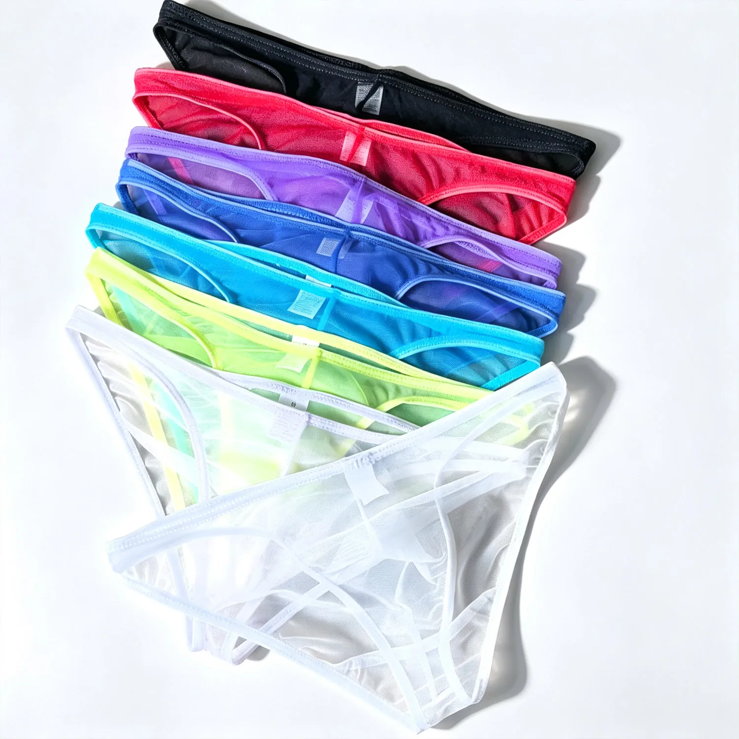 5 Pack Men Briefs Sheer Mesh Sexy Sport Underwear 8 Colors Optional Soft Stretch Breathable Transparent Lightweight Comfort Pant