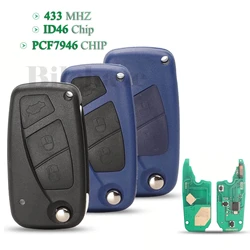 Jingyuqin 2/3 Bottoni Chiave A Distanza Dell'automobile 433 Mhz ID46 PCF7946 Chip per FIAT doblo qubo 500 fiorino Grande Punto Evo FOB del sistema delphi