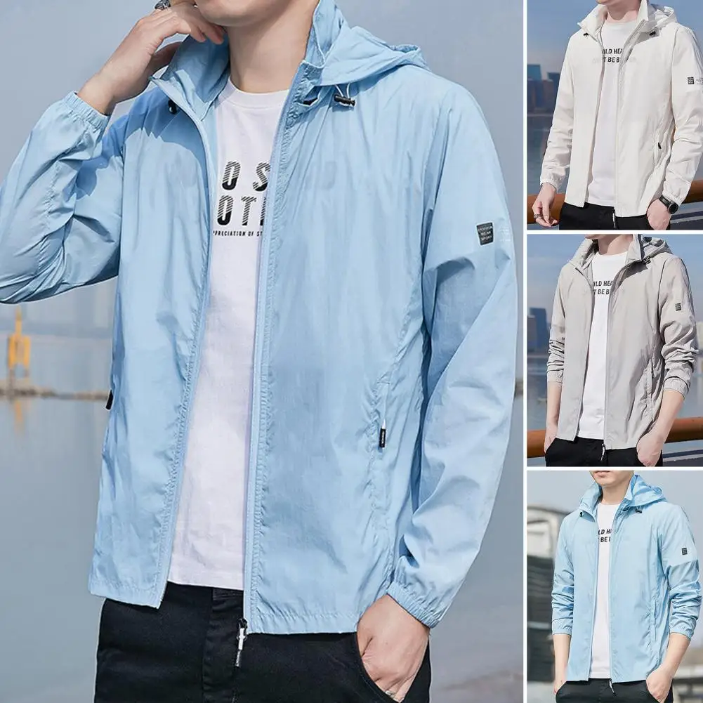 

Sun Protection Coat Long Sleeve Men Coat Zipper Quick Dry Jacket