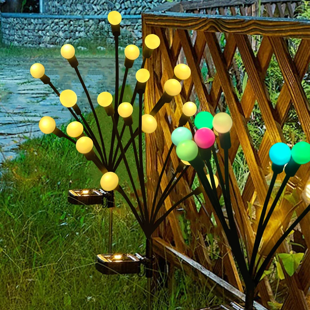 8LED Solar Garden Lamp LED Wind-driven Firefly Ground Plug Lamp Garden Ramadan Decoration Festival Lamp Landscape Lawn Lights