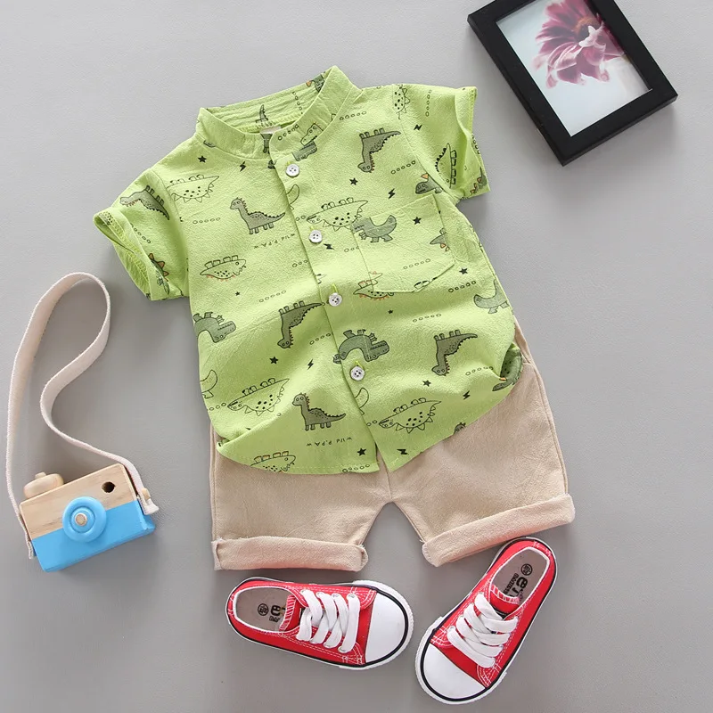 New Summer Baby Boys Clothes Suit Children Fashion Cartoon Shirt Shorts 2Pcs/Sets Toddler Casual Costume Infant Kids Tracksuits