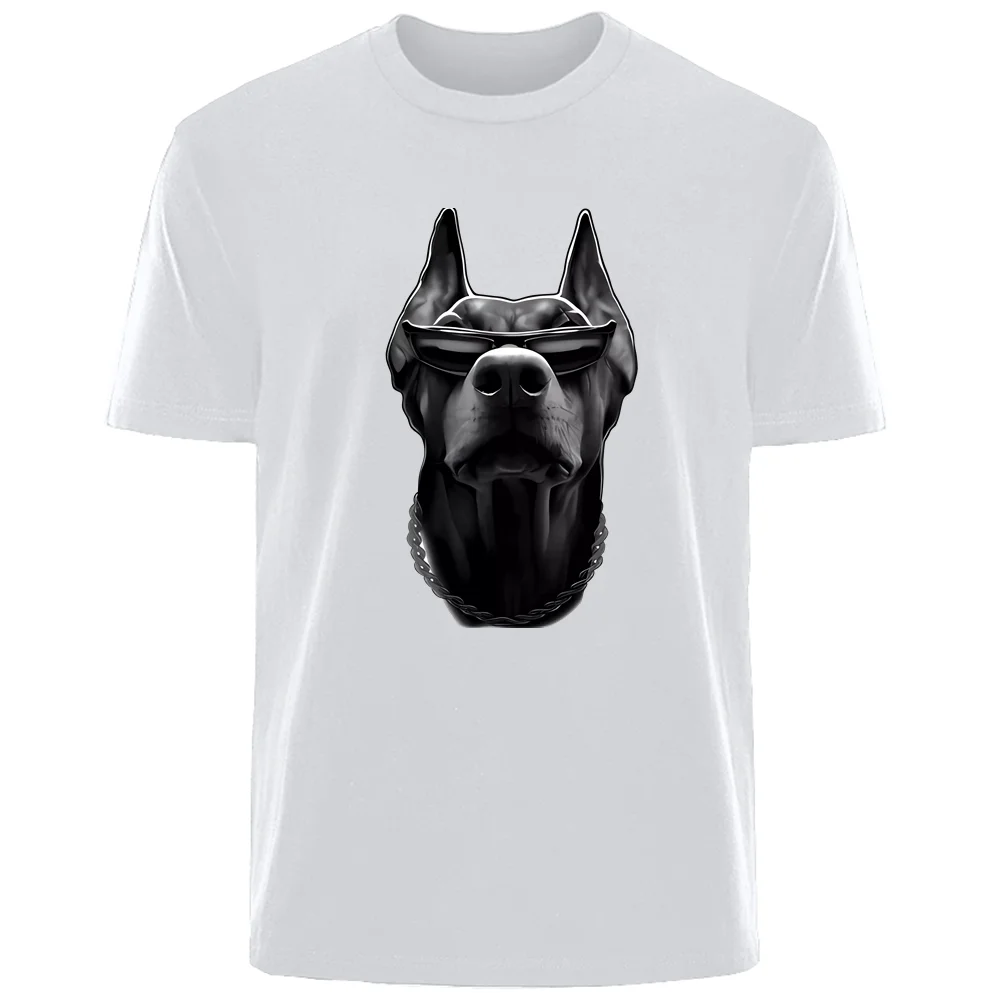 Handsome Doberman Print Summer High Quality Men\'s 100% Cotton Breathable T-Shirt Outdoor Casual Fashion Men\'s Street Wear