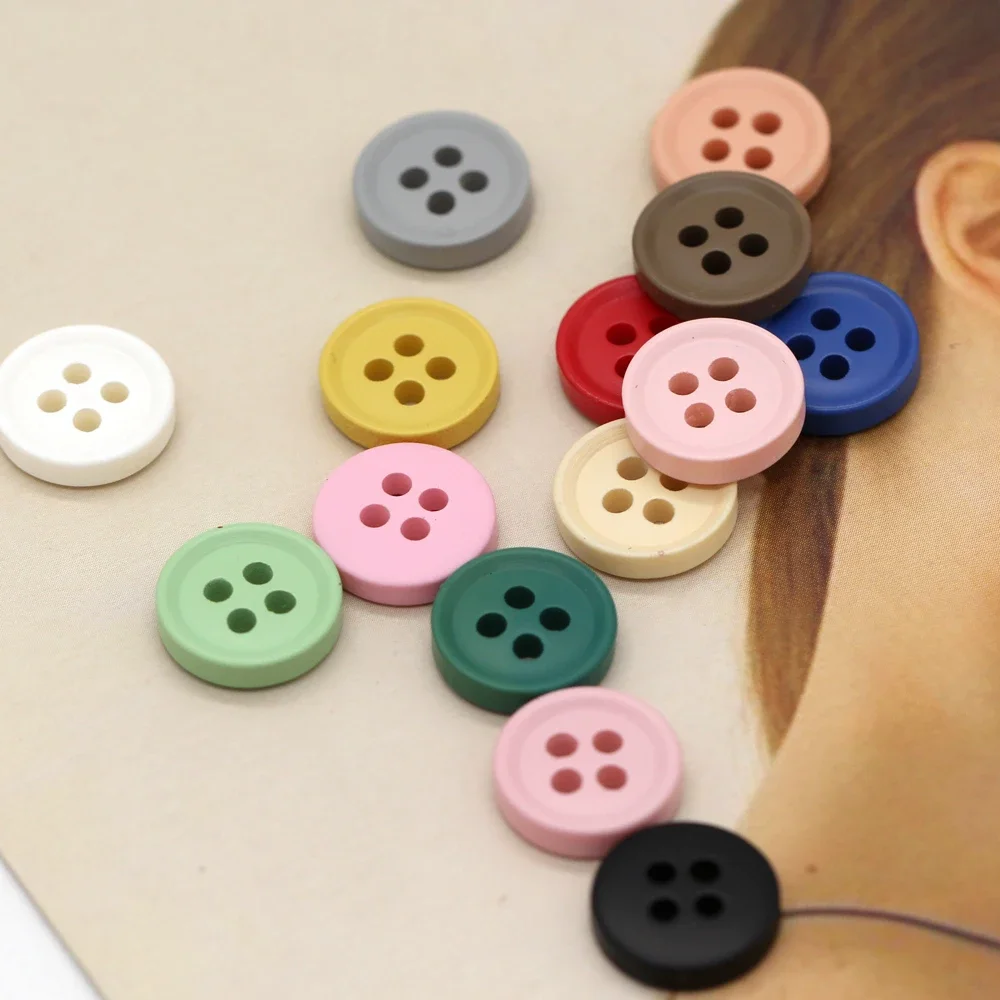 HENGC 50Pcs 11mm Small Colorful Resin Buttons for Clothing Cute Kid Shirt Blouse Skirt DIY Crafts Sewing Accessories Wholesale