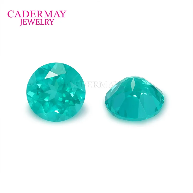 Paraiba Yttrium الألومنيوم العقيق YAG أحجار كريمة مفكوكة 7 مللي متر 8 مللي متر 10 مللي متر شكل دائري الاصطناعية Paraiba أحجار فضفاضة لصنع المجوهرات