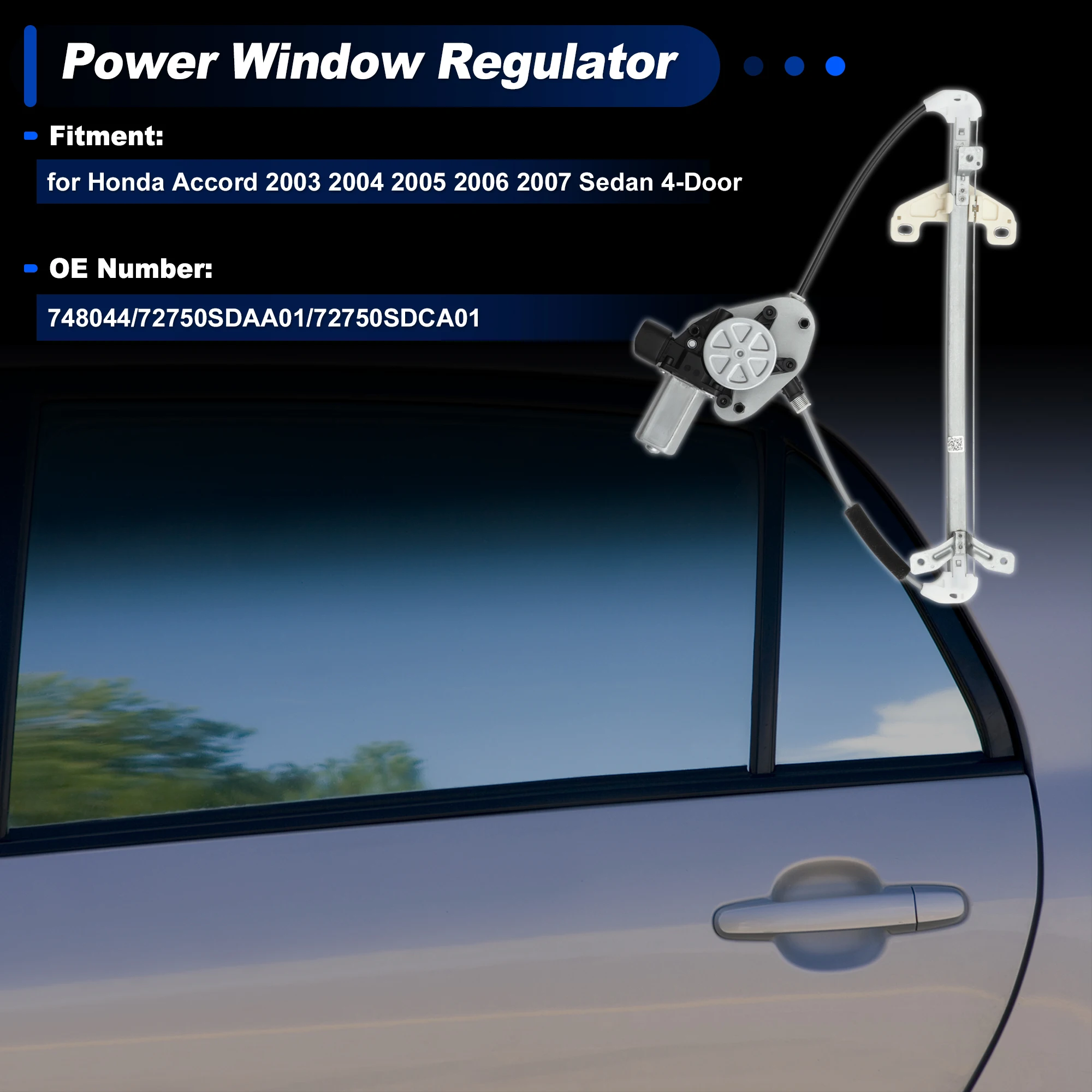 

UXCELL Rear Left Power Window Regulator with Motor for Honda Accord 03-07 No.748-044