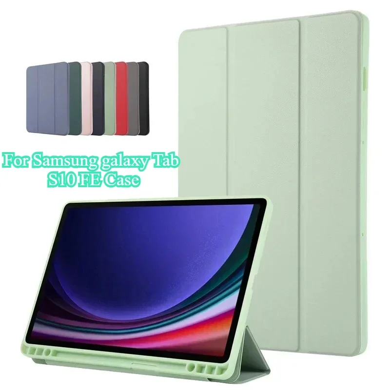 

For Samsung Galaxy Tab S10 FE 10.9'' Plus 13.1 S9 FE 10.9" Plus 12.4 Case PU Leather TPU Back Stand Tablet Cover with Pen Holder