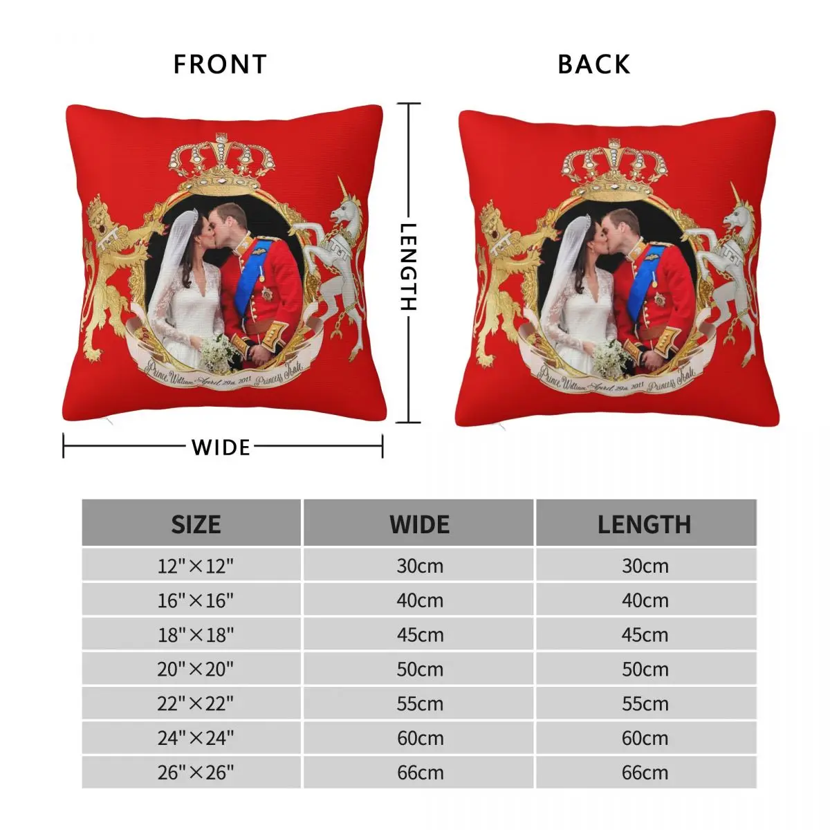 Kiss of Prince William And Kate Square Pillowcase Polyester Linen Velvet Pattern Zip Decorative Pillow Case Cushion Cover 45x45