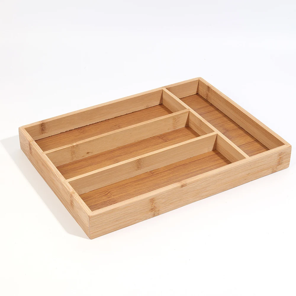 Bamboo Cutlery Divide Storage Trays Rack Neat Elegant Kitchen Drawer Organizer Home Accessories