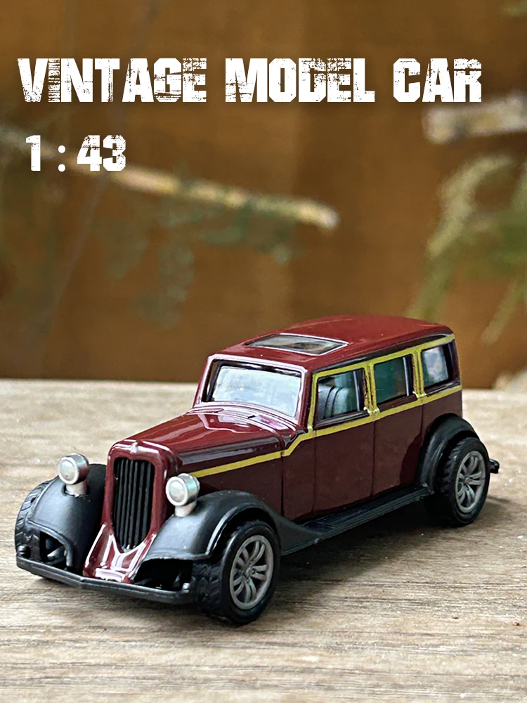1:43 Legierung Vintage Diecast Auto Modellauto Classic Cadillacs V8 Zurückziehen Auto Modell Miniatur Fahrzeug Replik Geschenk für Kinder Erwachsene – Detail 1