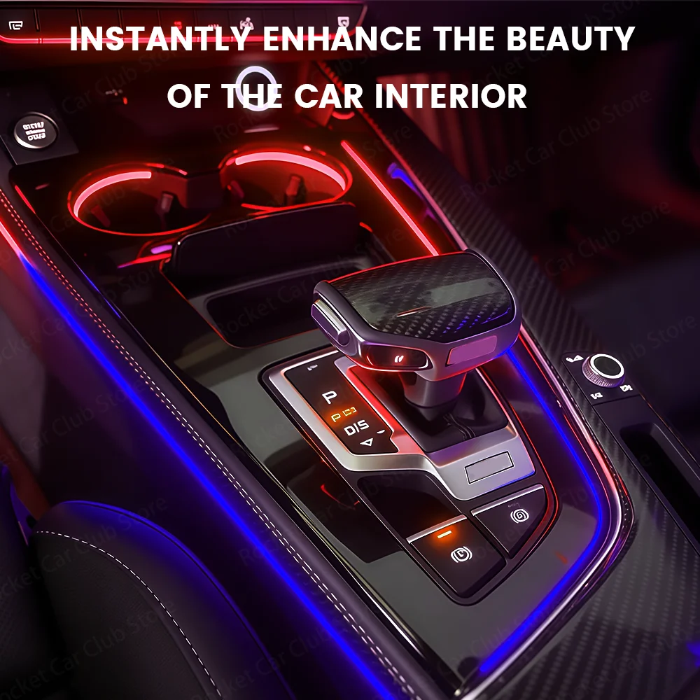 For Audi A4 A5 B9 2017-2023 Car The Central Control Panel Lights Up And Black The Storage Box LED 30-32 Color Ambient Light view 6