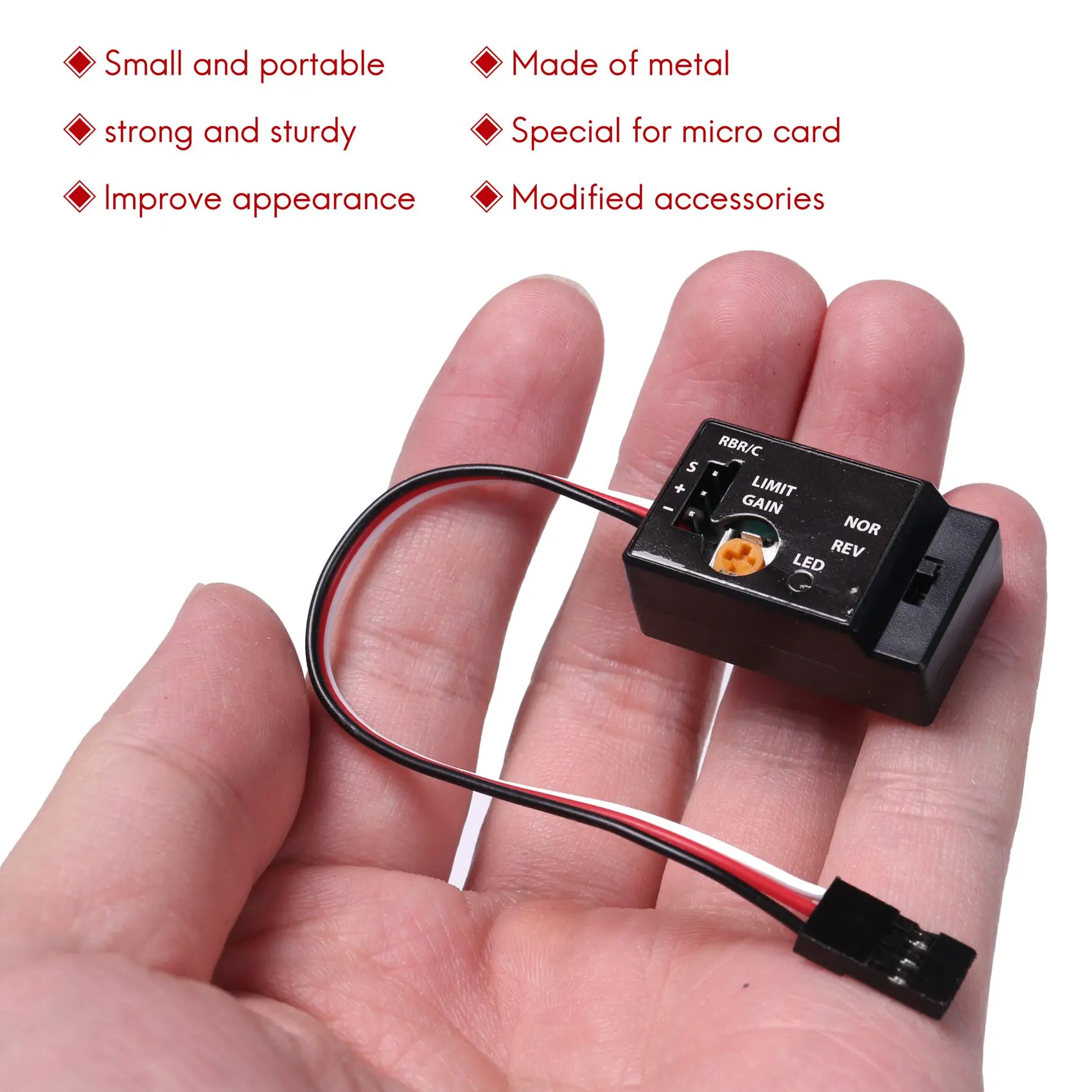 A19Q- جيروسكوب صغير لـ WPL D12 1/10 RC سيارة الانجراف سباق السيارات توجيه الناتج تصميم مدمج خفيف الوزن #5