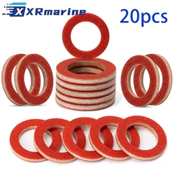 90430-08020-00 20pcs Red Lower Unit Oil Drain Screw Gasket Fit For Yamaha 90430-08020-0 90430-08003 Accessories 90430-08020