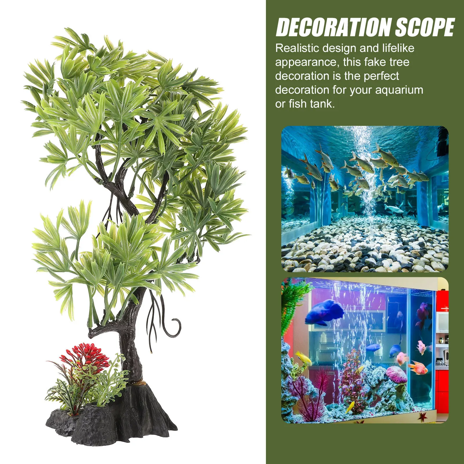 

Simulation Tree Aquarium Fish Tank Decoration Plastic Fish Tank Tree Lifelike Aquarium Landscaping Ornament Aquatic Decor