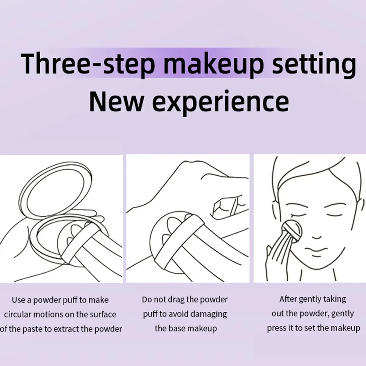 بودرة لافندر مضغوطة، بودرة غير لامعة للتحكم في الزيت، تغطية كاملة للوجه، بودرة أساس للمكياج