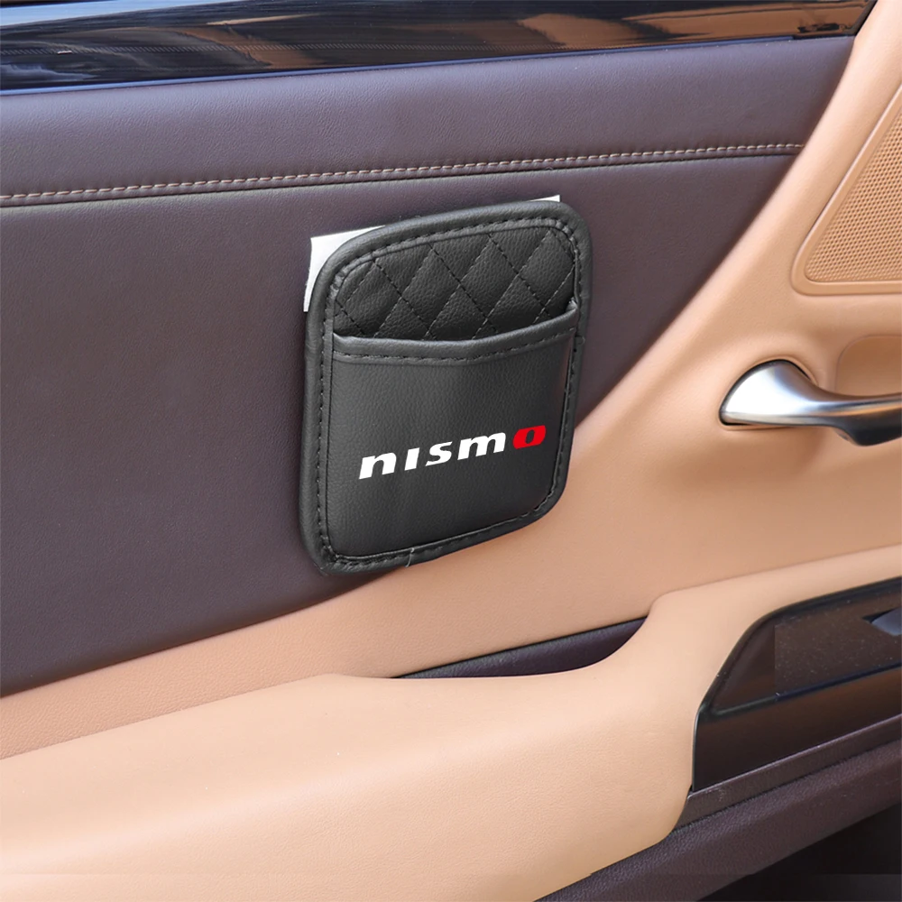 Car Back Seat Door Center Fashion Leather Storage Bag For Nissan X-trail Qashqai Note Juke Sentra Patrol Navara GTR Nismo Leaf