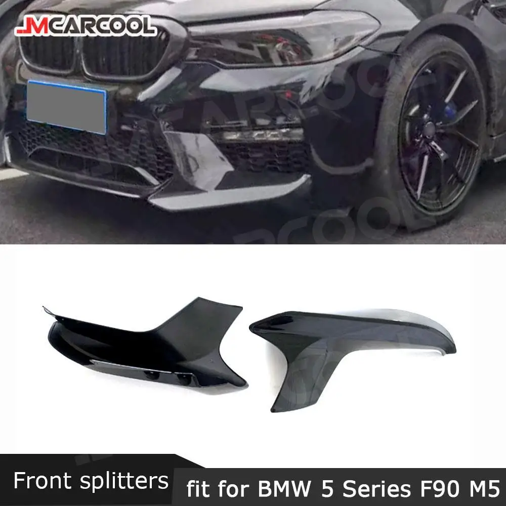 

ABS Carbon Look Front Bumper Splitters For BMW 5 Series F90 M5 2018 -2020 Front Lip Spoiler MP Style Protector Guard