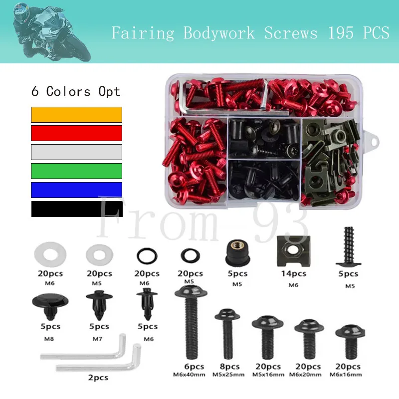 Motorcycle Fairing Bolts Kit Bodywork Screws Nut For aprilia rs 125 sr 50 rsv4 shiver DORSODURO 750 1200 pegaso 650 RSV MILLE R