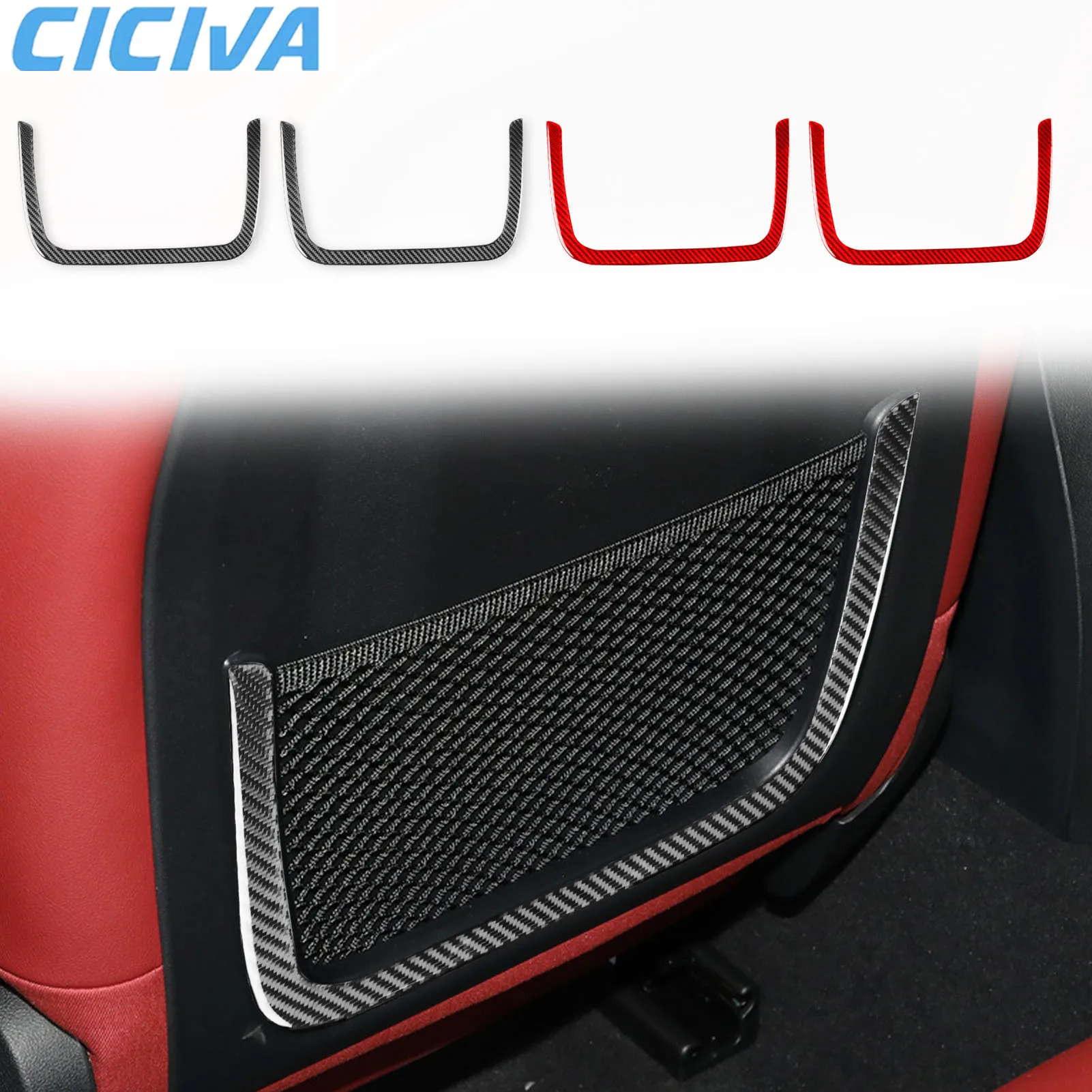 

For BMW 4 Series G22 G23 G26 2021-2024 Carbon Fiber Seat Backup Storage Net Frame Car Accessories Interior Cover Stickers Trim