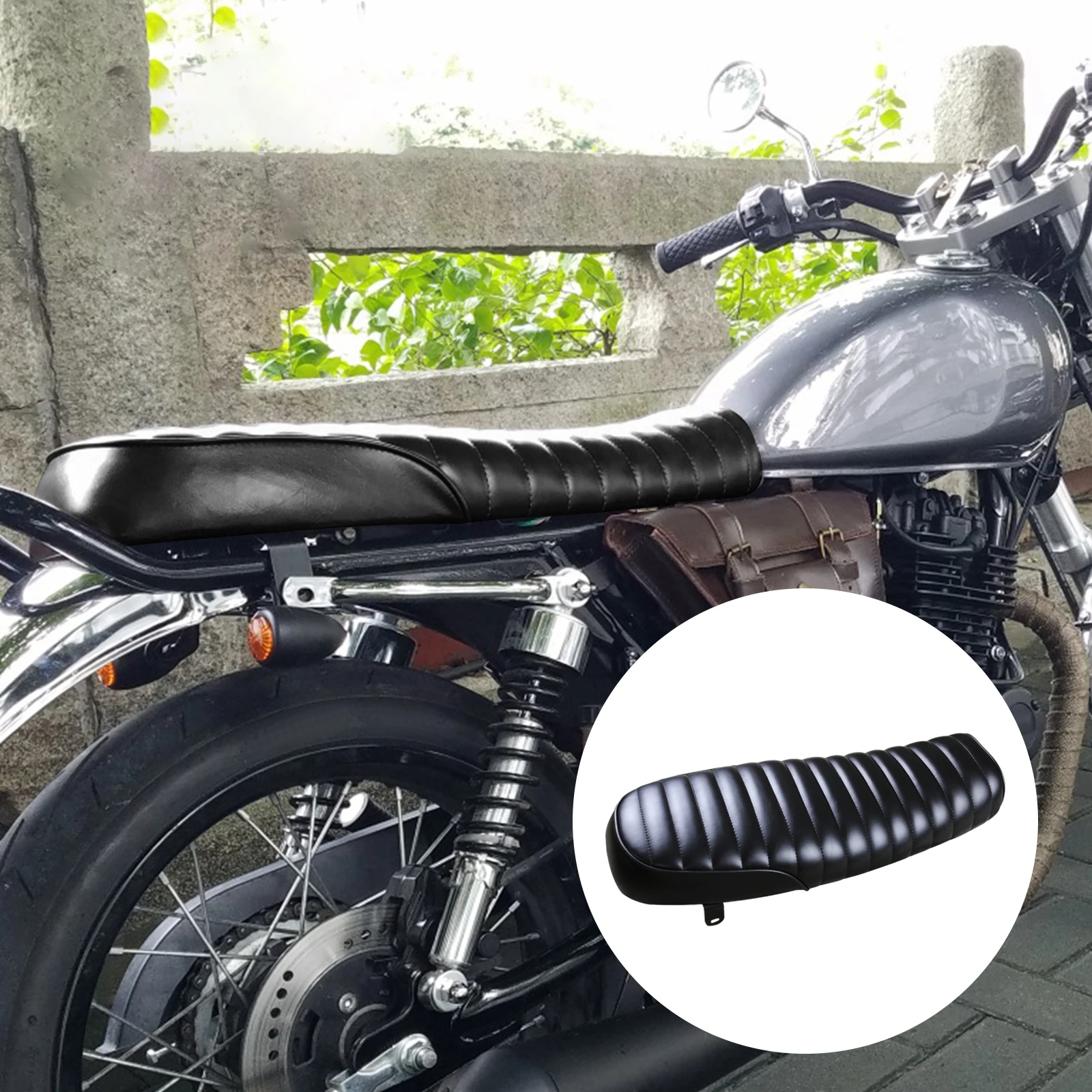 Motorcycle Seat Fast Drying Shock Absorbing Replace Universal PU Durable Saddle Saddle Seat Comfortable Soft for Cafe Racer