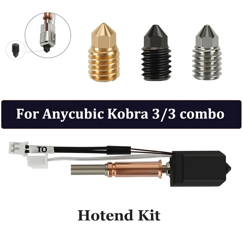 

New Upgrade Kobra 3 Combo Hotend kit 3D Printer Kobra 3 24V 60W Brass Hardened steel Nozzle For Anycubic Kobra 3