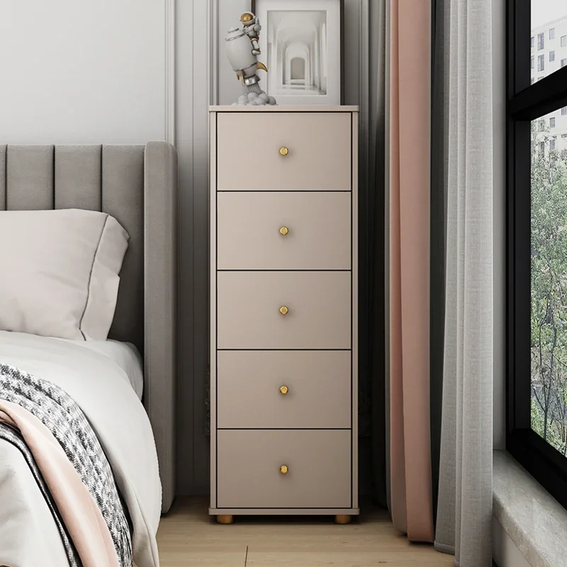 XK Modern Minimalist Chest of Drawers Bedroom Storage Cabinet Light Luxury Locker Bedside Cabinet Multi-Functional