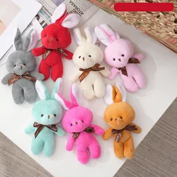 10 pz/lotto Mini Teddy Rabbit bambole di pezza Kawaii Bunny Rabbit peluche portachiavi borsa animale creativa pendente regalo di compleanno per bambini