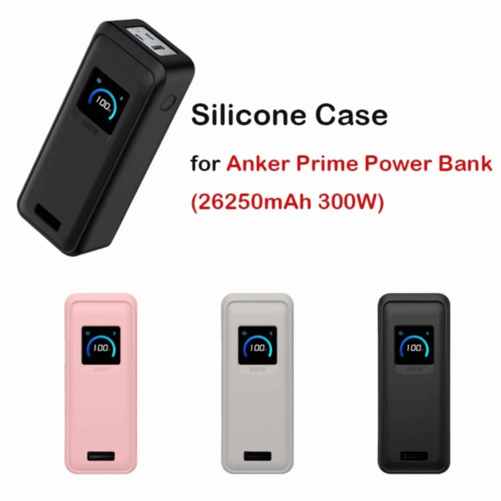 Shockproof Silicone Case Soft Protector Protective Cover Dustproof Sleeve Shell for Anker Prime Power Bank(26250mAh 300W)