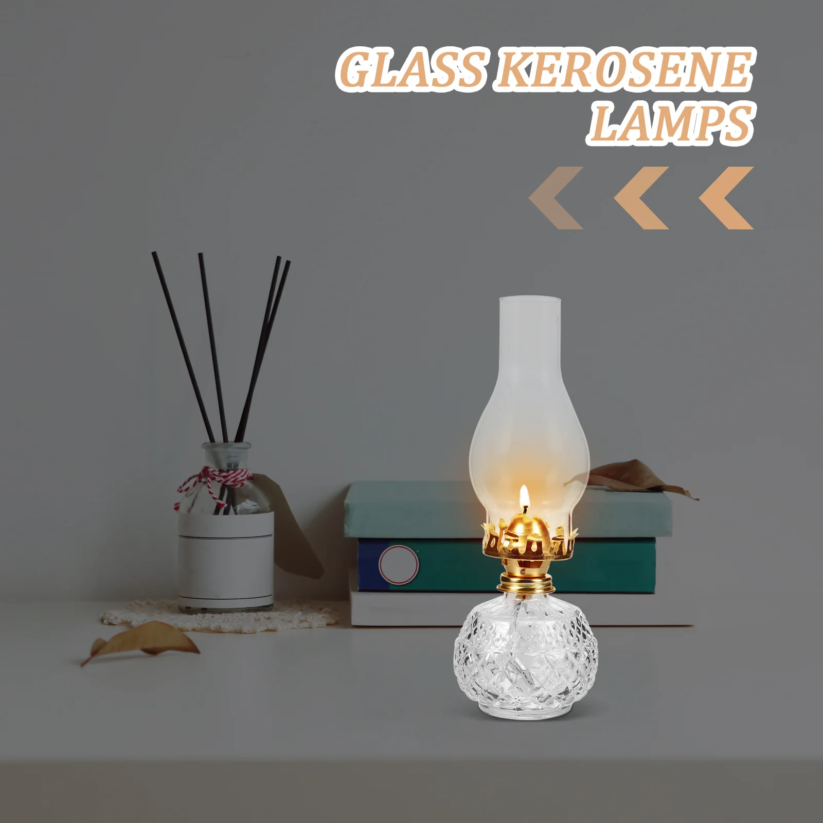 

Decorative Vintage Lamp Glass Oil Lantern Heat Resistant Cover for Home Living Room Kitchen Emergency Lighting Table