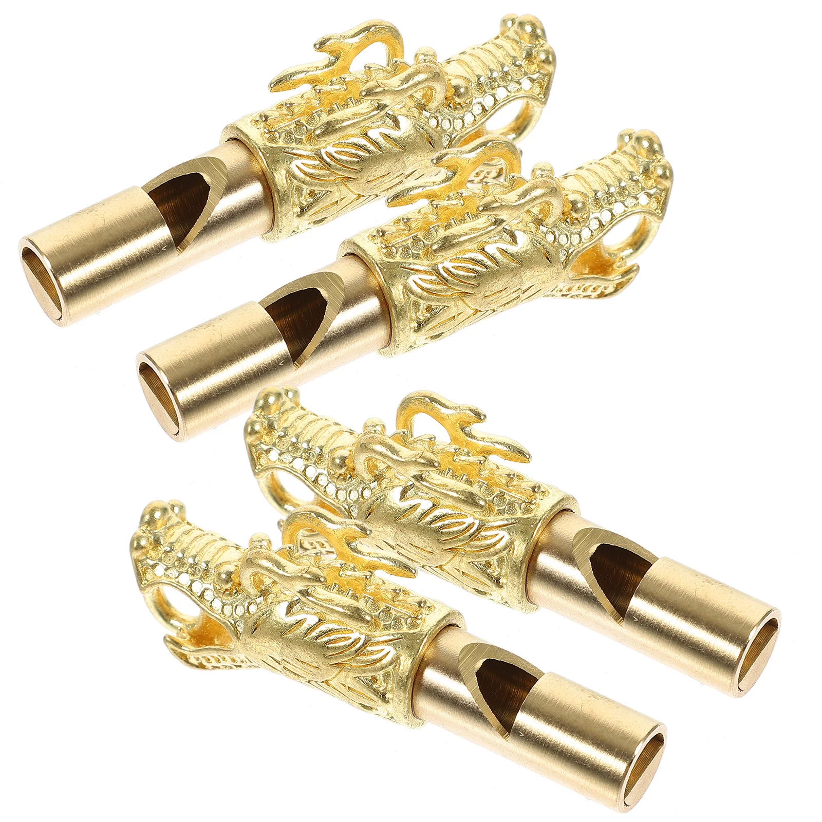 4 قطعة النحاس التنين رئيس صافرة المفاتيح المحمولة الطوارئ صفارة إنقاذ للتخييم في الهواء الطلق التنزه السلامة المعادن الملحقات