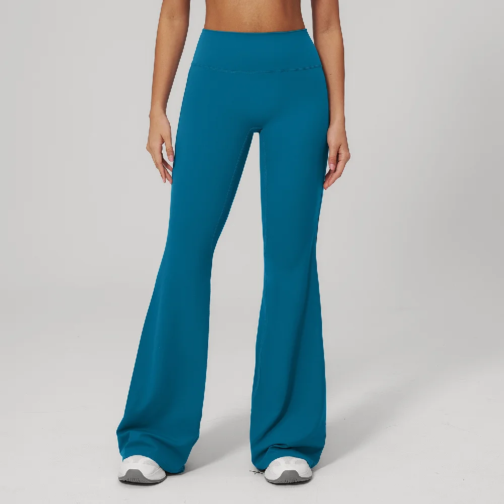 Women Yoga Pant Bell-bottoms Yoga Trousers Summer High Waist Flared Pants Fitness Leggings Sports Wide-leg Pants Gym Sports Pant