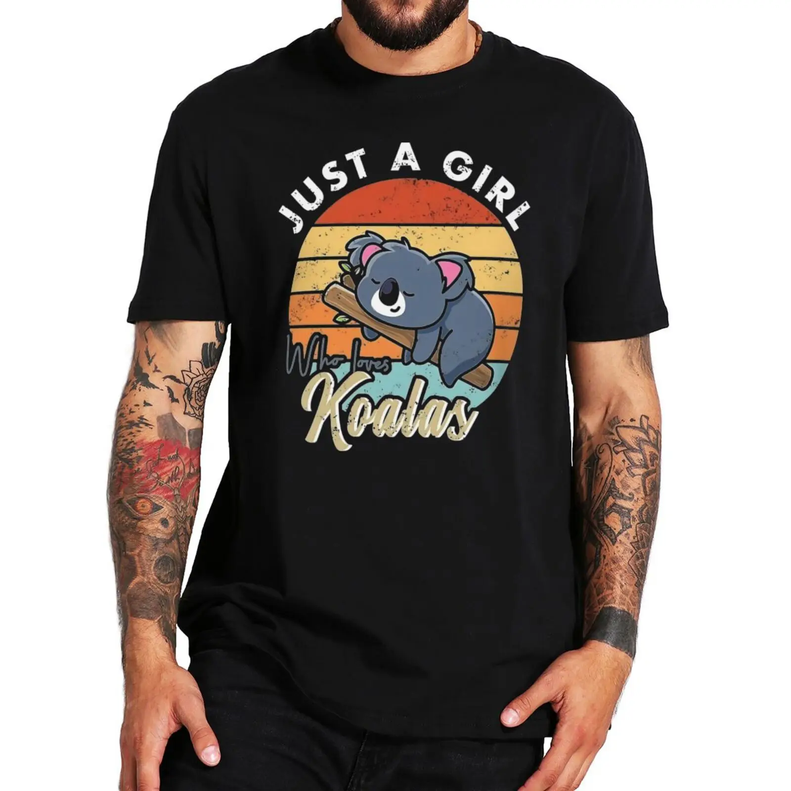 

Just A Girl Who Loves Koalas Vintage T Shirt Cute Koala Journal For Girls Tshirt Funny Animal Graphic T-Shirt 100% CottonF