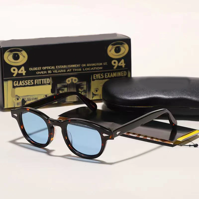 Johnny Depp Spolaryzowane okulary przeciwsłoneczne Męskie okulary przeciwsłoneczne Kobieta Luksusowa marka Vintage Acetate Frame Goggles