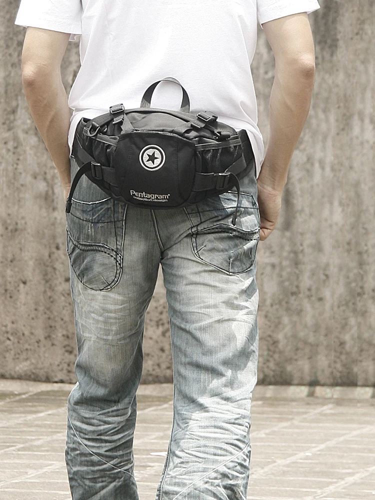 Unisex Pentaam Five-star Waterproof Casual Bag Crossbody Sports Waist Bag Travel Outdoor Bag Nylon Material Travel Scenarios