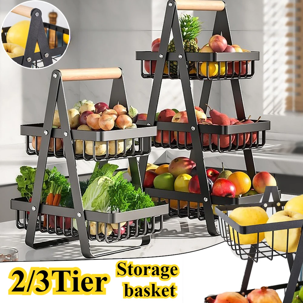 

2/3 Layered Countertop Removable Fruit Basket Kitchen Organizer Storage and Dining Room Fruits Vegetable Snacks Home Decorations