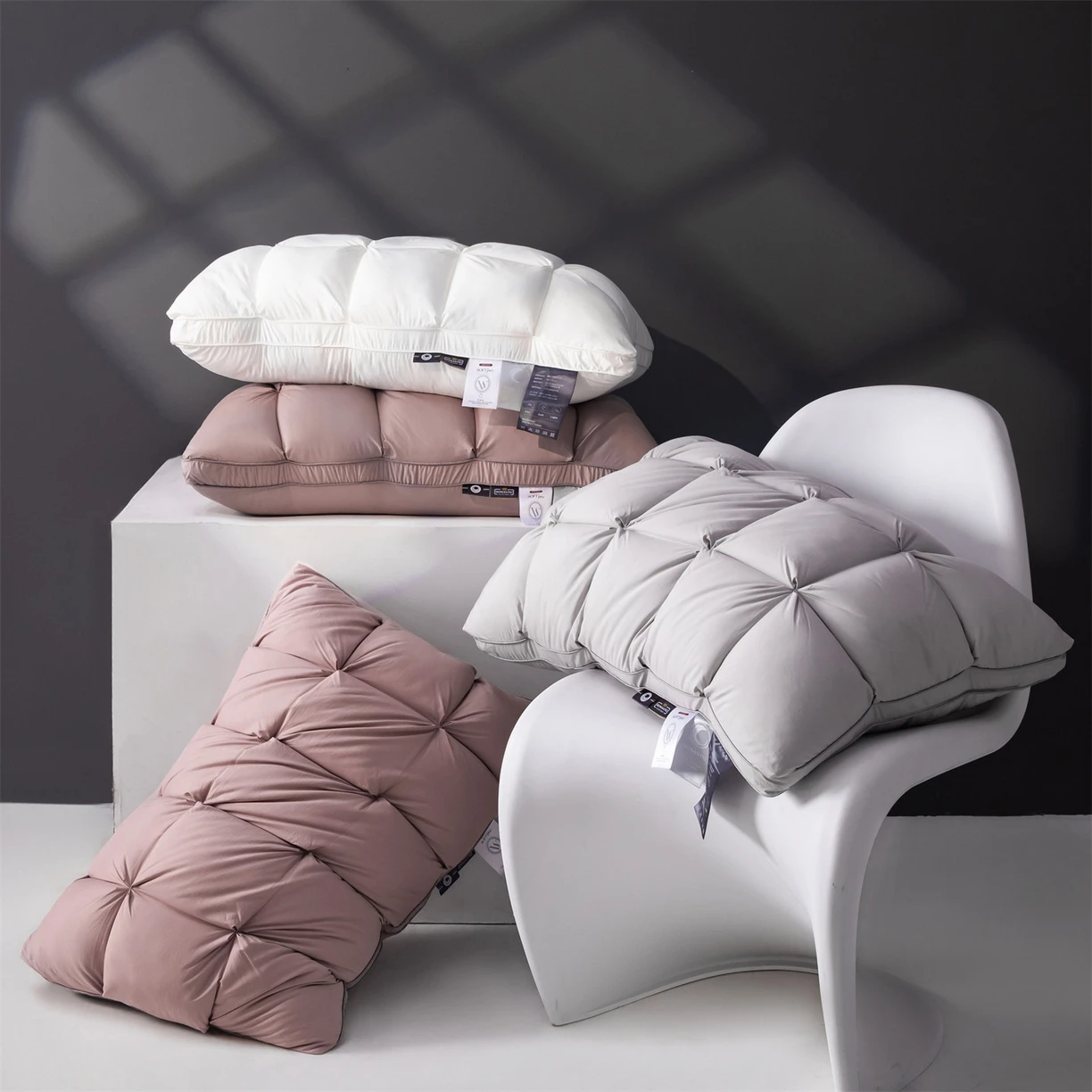 

Luxury 3D Bread Micro Fiber Fillings Pillows for Sleeping Body Neck Protection Bed Pillows Soft Comfort Natural Fiber Cover
