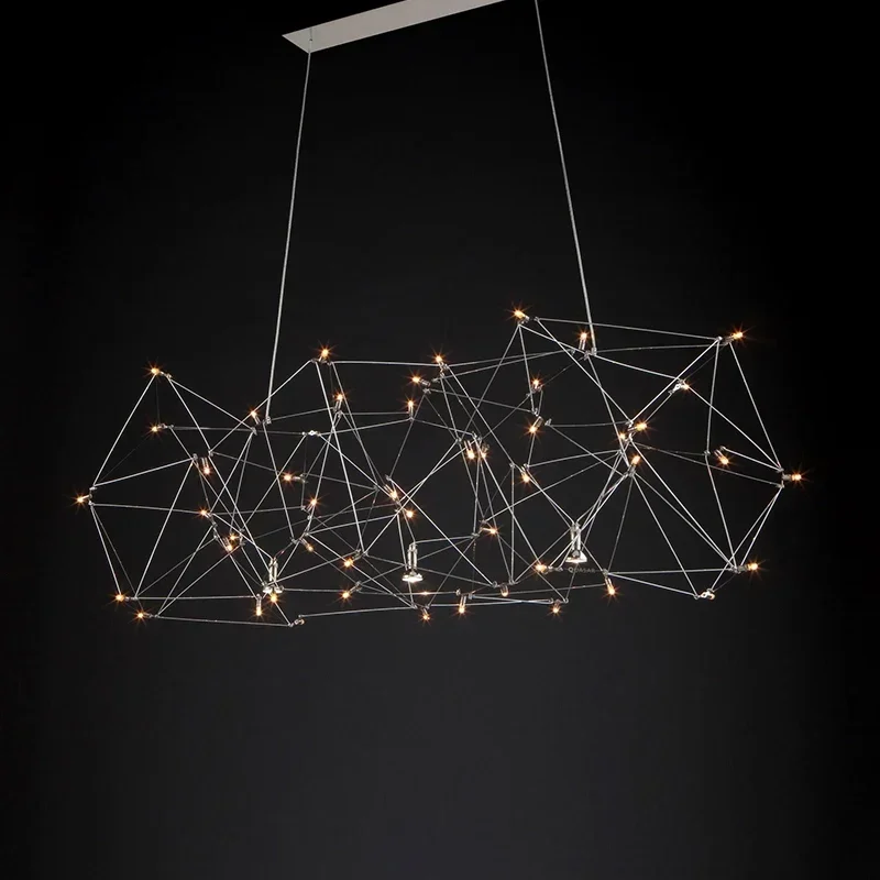 Starry Light Luxury Restaurant Chandelier Designer Post-Modern Cafe Bar Counter Front Clothing Store Light Cube Lamps