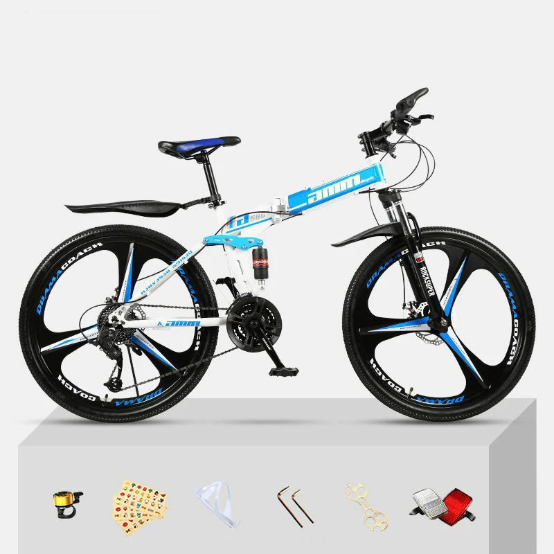 الصلب 20 26 27.5 بوصة 6 7 21 سرعة مسافة التحمل السريع تشغيل دراجة مطوية دراجة جبلية قابلة للطي للرجال والنساء
