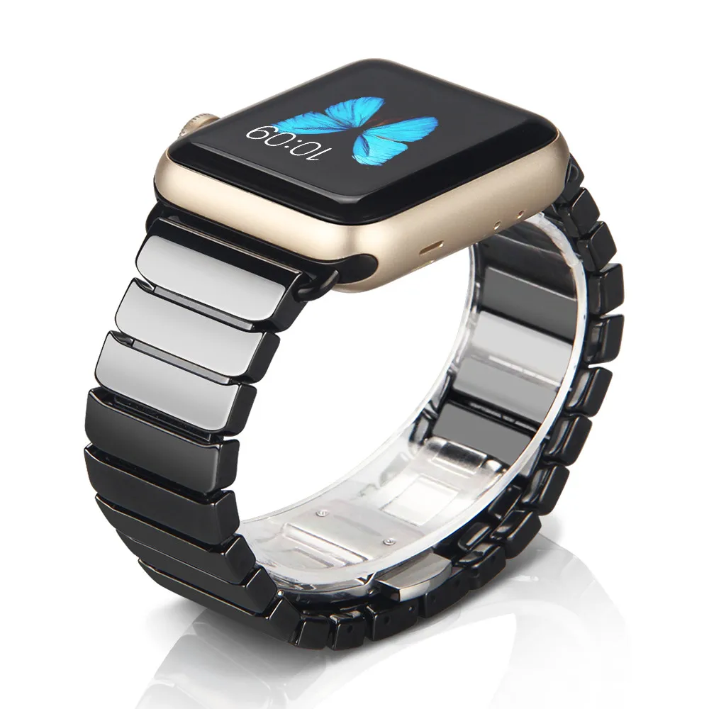Ceramic Strap for Apple Watch Ultra 8 7 45mm 41mm Smart Watch Bracelet Ceramic Watchband for iWatch 6 5 4 SE 44mm 42mm 40mm 38mm